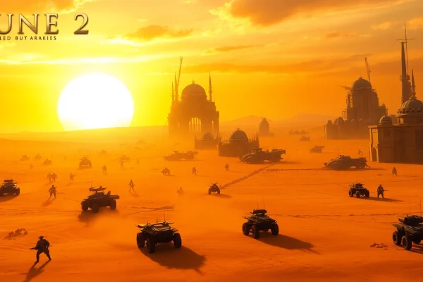 Engaging scene from the dune 2 game showcasing a strategic battle on Arrakis.