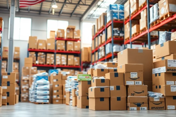 Organized products in a warehouse representing amazon fba wholesale success and opportunities.
