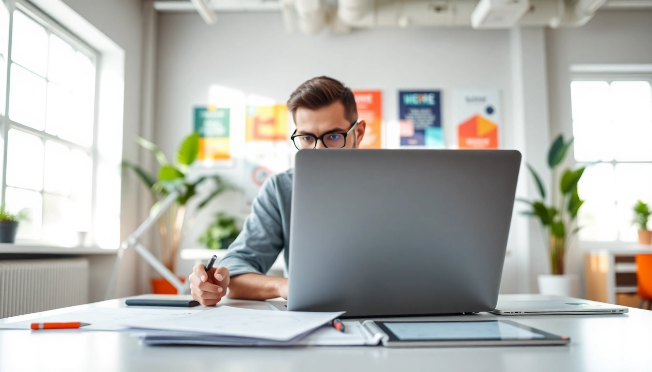 Engaging website design kansas city showcased by a professional designer in a modern workspace.