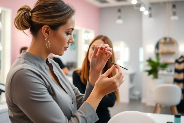 Learn about the Lash Course through a professional lash application demonstration in a beauty salon.