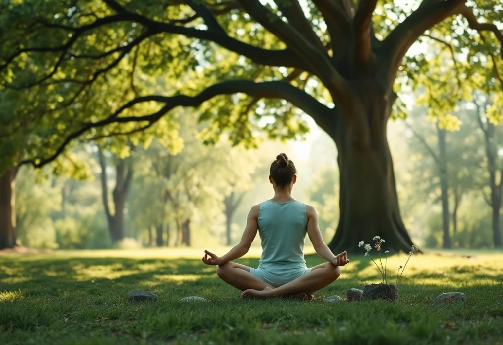 Person meditating in nature, symbolizing healing trauma through peaceful reflection.