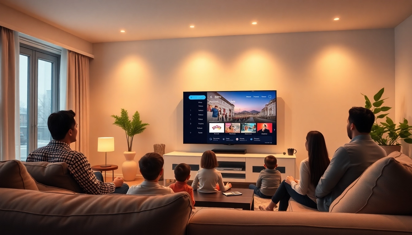 Comprar IPTV en una sala moderna disfrutando de una experiencia de streaming premium.