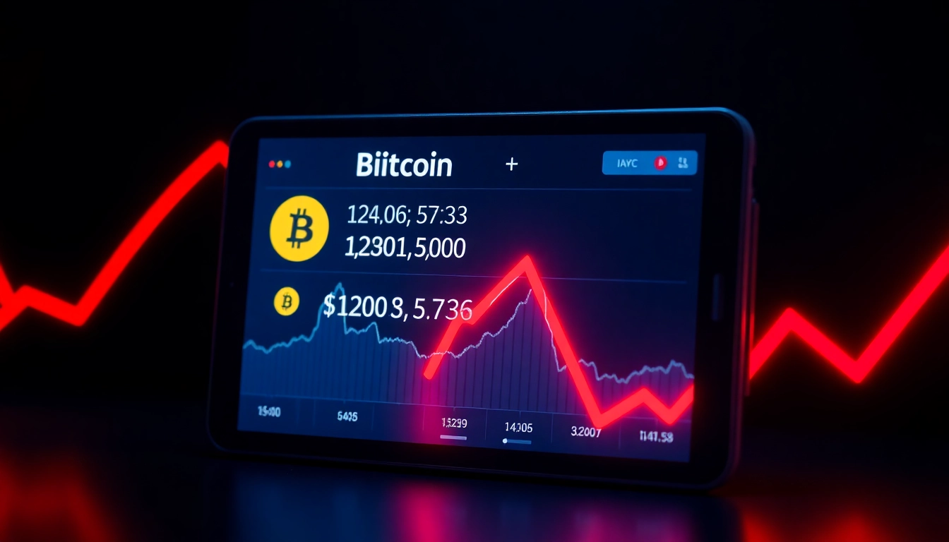 Bitcoin flash crash today demonstrated by a digital wallet screenshot featuring failing prices and a downward trend.