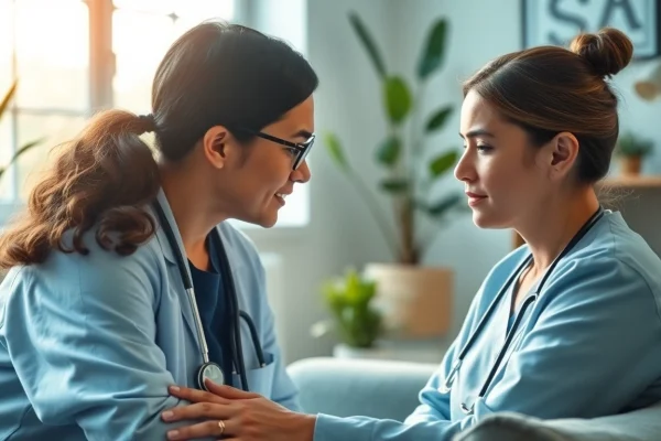 Addressing anxiety during a counseling session with a healthcare professional.